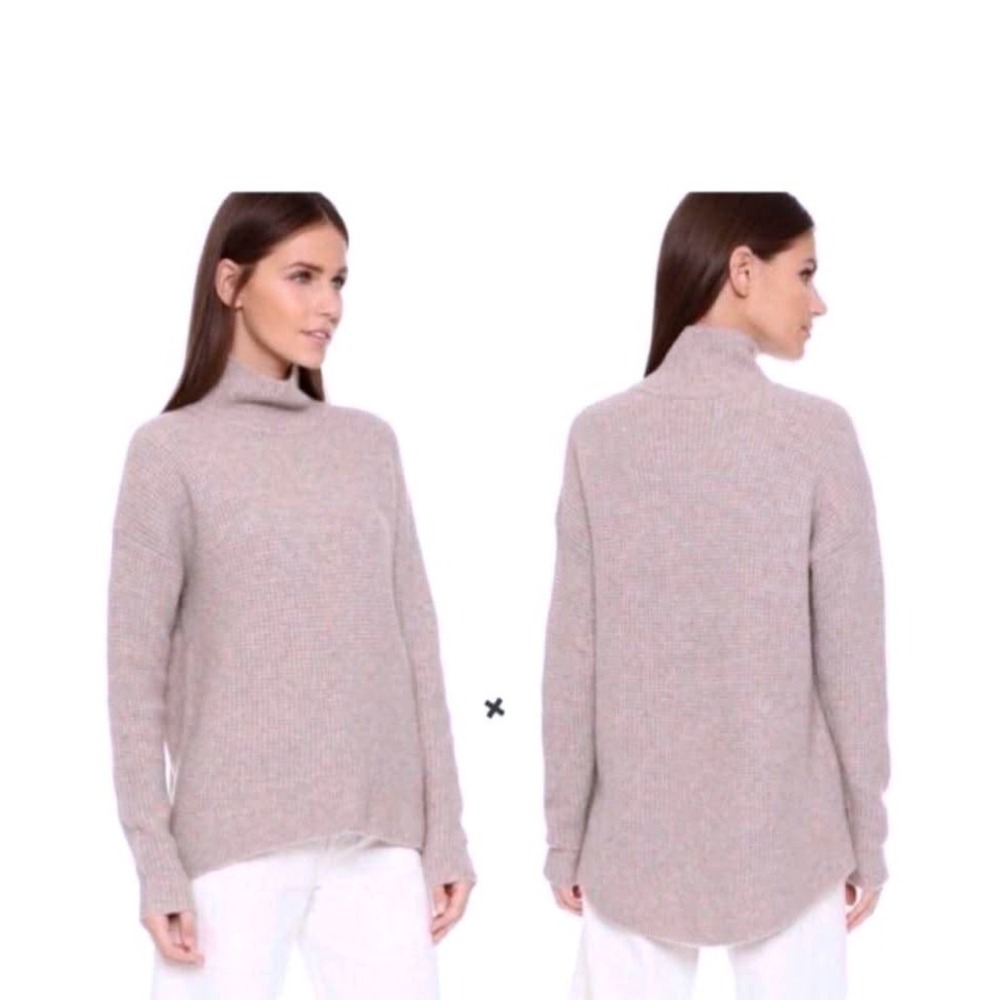 Madewell ~ Oatmeal Beige~100% Merino Alpaca Waffle Knit Turtleneck Sweater ~ XS